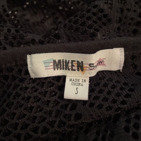 Miken Black Swimsuit Cover Up Womens Size Small Beach Vacation Summer - Picture 2 of 9